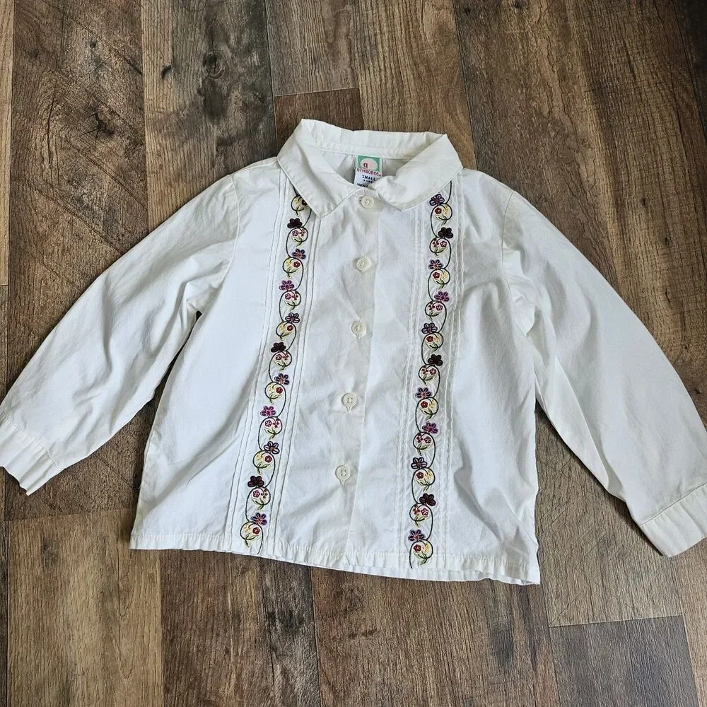 Girls’ Y2K Gymboree Embroidered Shirt & Gap Shorts Set – Size 3T • Vintage